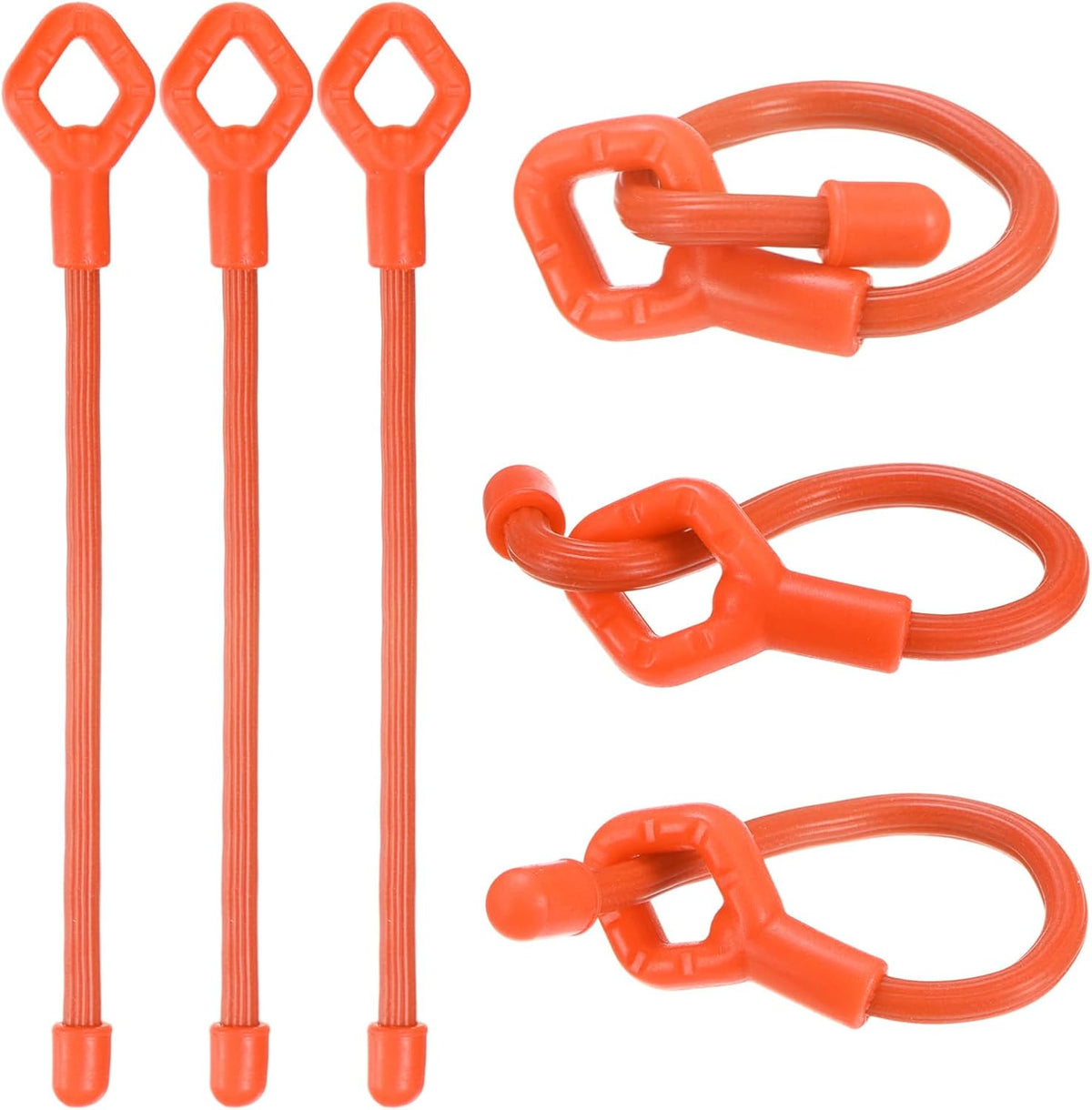 6-Pack Adjustable Plant Ties, 6inch/15.24cm Silicone Flexible Multi-Function Sturdy Garden Twist Tie for Plant Support/Tree/Shrub/Vine, Reusable Support Twine [Green]