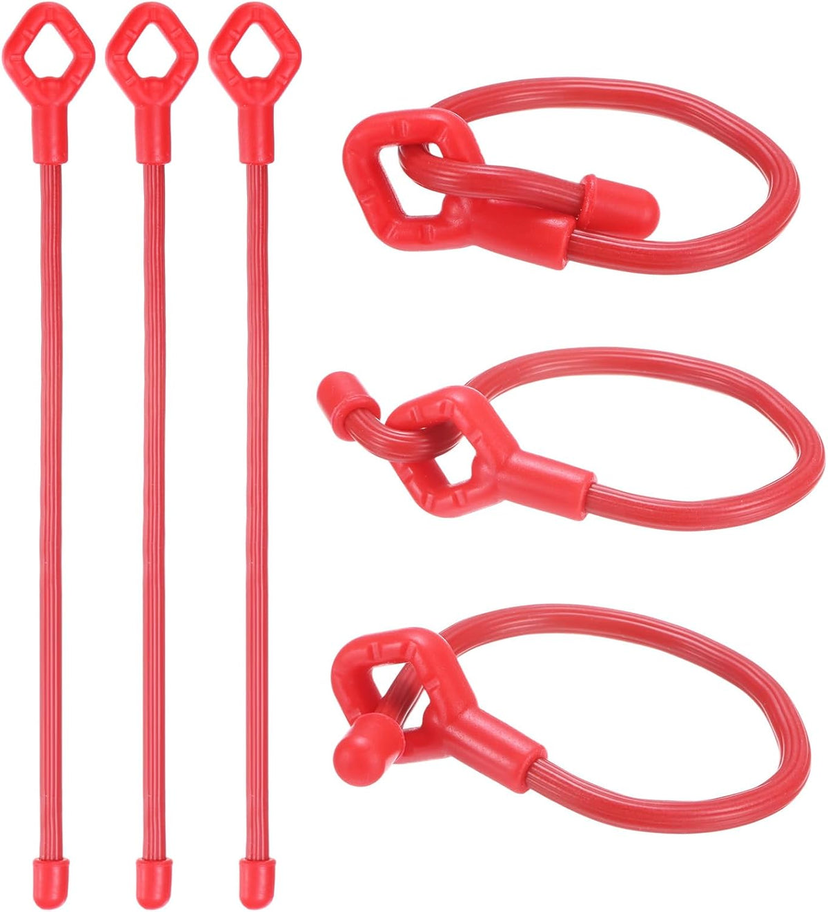 6-Pack Adjustable Plant Ties, 6inch/15.24cm Silicone Flexible Multi-Function Sturdy Garden Twist Tie for Plant Support/Tree/Shrub/Vine, Reusable Support Twine [Green]