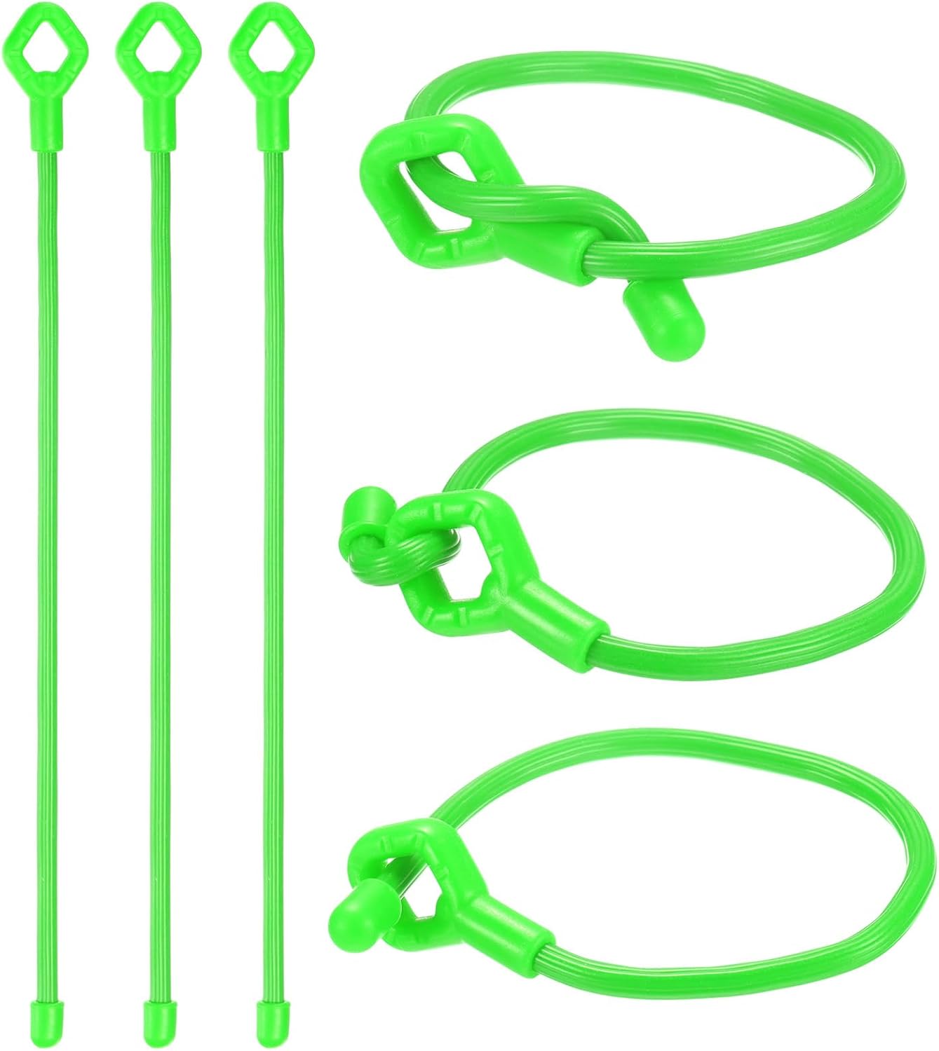 6-Pack Adjustable Plant Ties, 6inch/15.24cm Silicone Flexible Multi-Function Sturdy Garden Twist Tie for Plant Support/Tree/Shrub/Vine, Reusable Support Twine [Green]