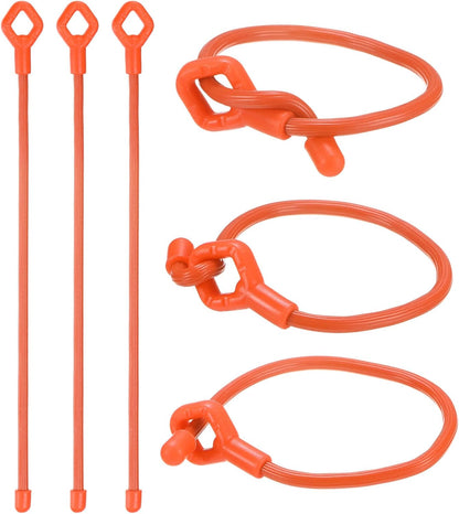6-Pack Adjustable Plant Ties, 6inch/15.24cm Silicone Flexible Multi-Function Sturdy Garden Twist Tie for Plant Support/Tree/Shrub/Vine, Reusable Support Twine [Green]