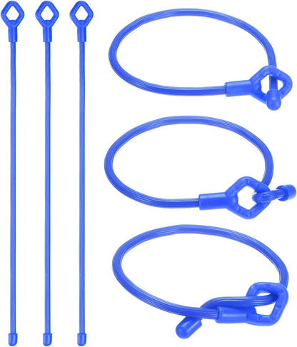 6-Pack Adjustable Plant Ties, 6inch/15.24cm Silicone Flexible Multi-Function Sturdy Garden Twist Tie for Plant Support/Tree/Shrub/Vine, Reusable Support Twine [Green]