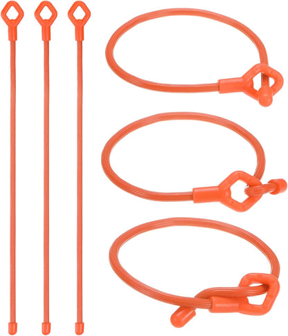 6-Pack Adjustable Plant Ties, 6inch/15.24cm Silicone Flexible Multi-Function Sturdy Garden Twist Tie for Plant Support/Tree/Shrub/Vine, Reusable Support Twine [Green]