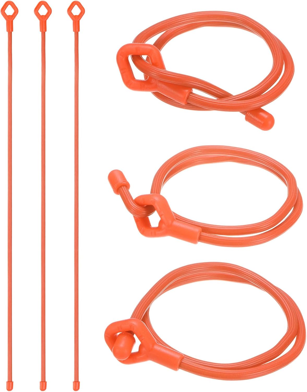 6-Pack Adjustable Plant Ties, 6inch/15.24cm Silicone Flexible Multi-Function Sturdy Garden Twist Tie for Plant Support/Tree/Shrub/Vine, Reusable Support Twine [Green]