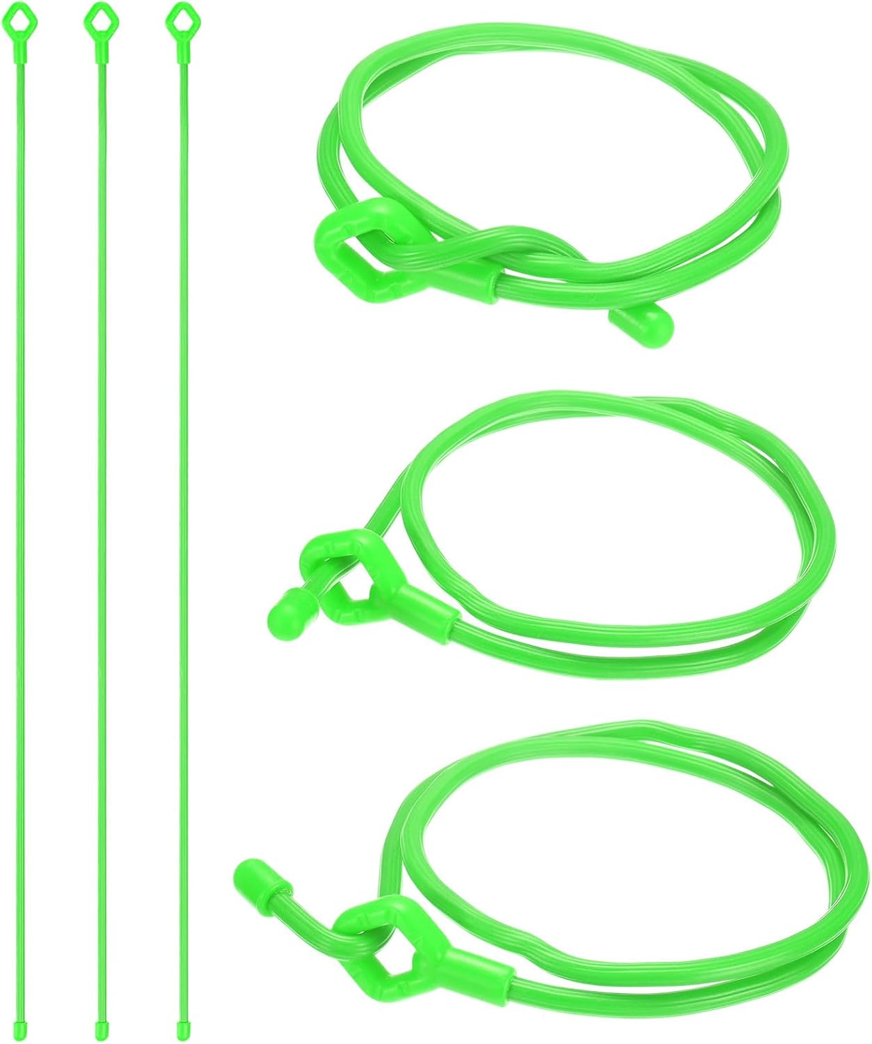 6-Pack Adjustable Plant Ties, 6inch/15.24cm Silicone Flexible Multi-Function Sturdy Garden Twist Tie for Plant Support/Tree/Shrub/Vine, Reusable Support Twine [Green]