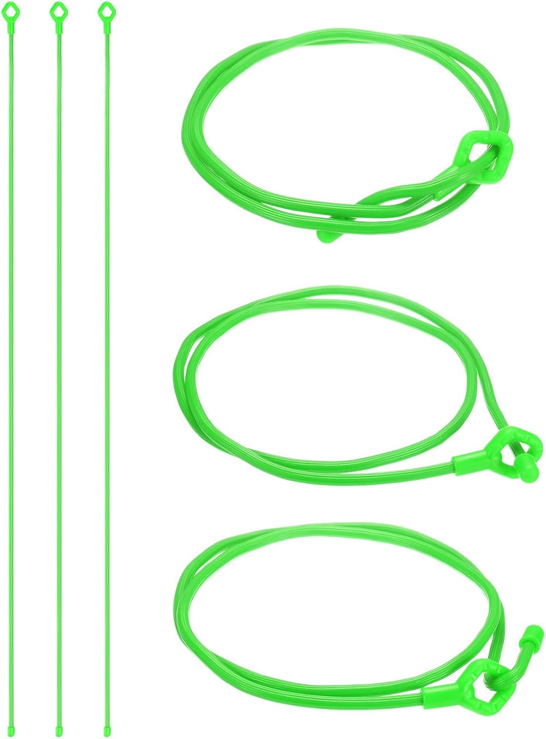 6-Pack Adjustable Plant Ties, 6inch/15.24cm Silicone Flexible Multi-Function Sturdy Garden Twist Tie for Plant Support/Tree/Shrub/Vine, Reusable Support Twine [Green]