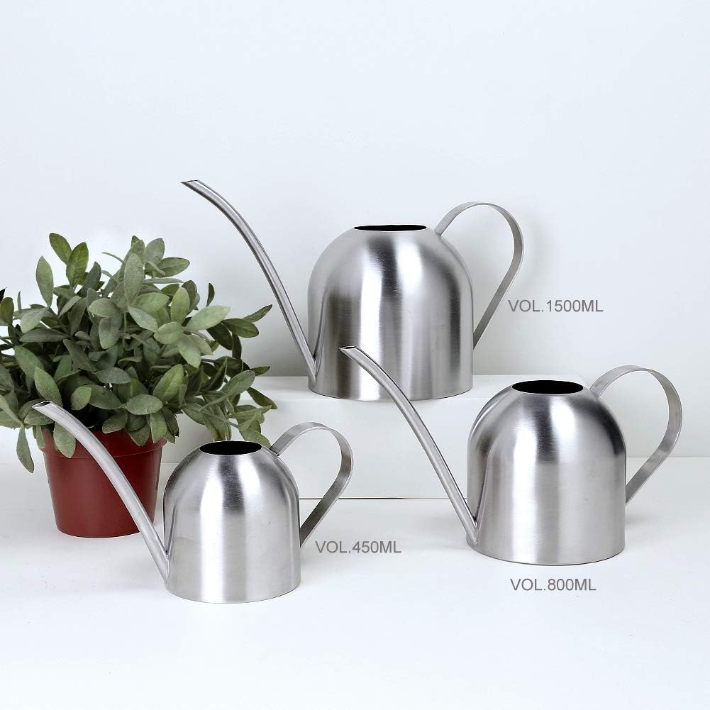 Watering Can for Indoor Plants, 30oz Long Spout Stainless Steel