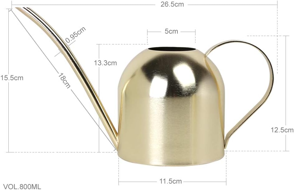 Watering Can for Indoor Plants, 30oz Long Spout Stainless Steel