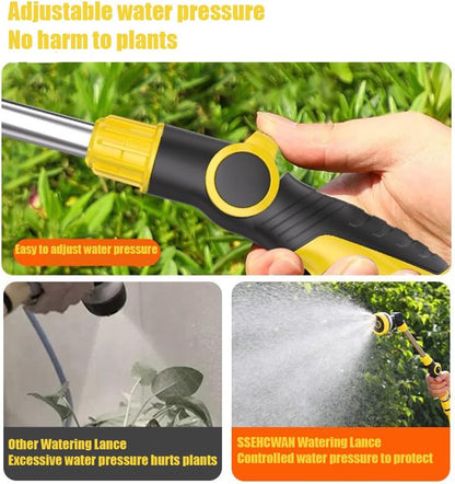 Watering Wand, Long Metal Spray Lance Garden Watering Wand 8 Adjustable Modes Spray Nozzle 180° Rotating for Hanging Basket Cleaning, Plants Watering, Car Washing, Pet Bathing 48 cm