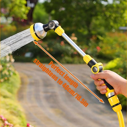 Watering Wand, Long Metal Spray Lance Garden Watering Wand 8 Adjustable Modes Spray Nozzle 180° Rotating for Hanging Basket Cleaning, Plants Watering, Car Washing, Pet Bathing 48 cm