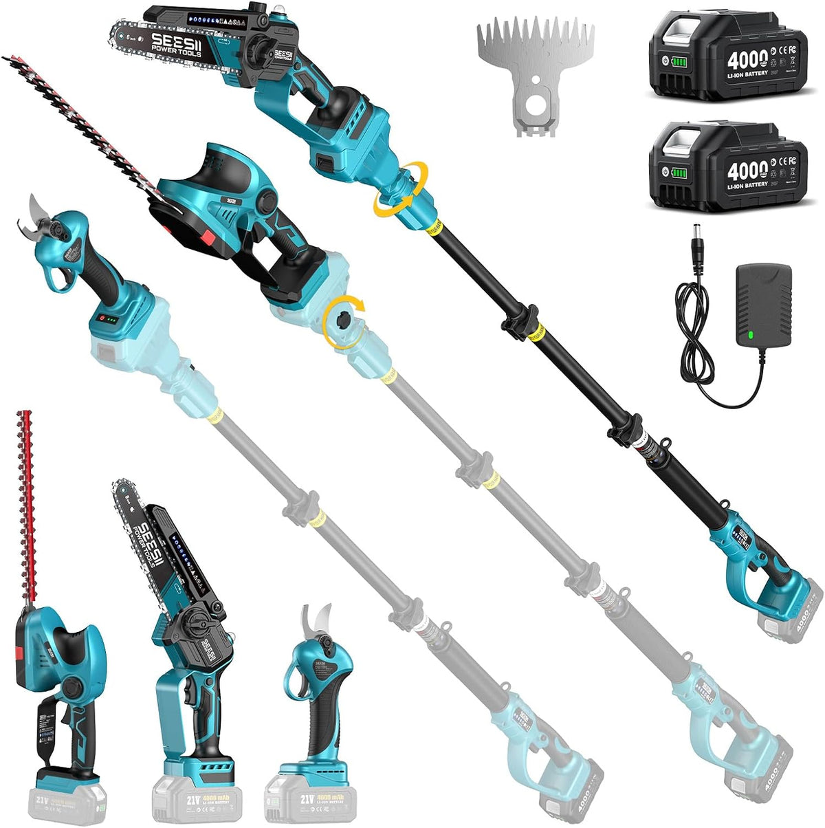 2-in-1 Electric Pole Saws for Tree Trimming