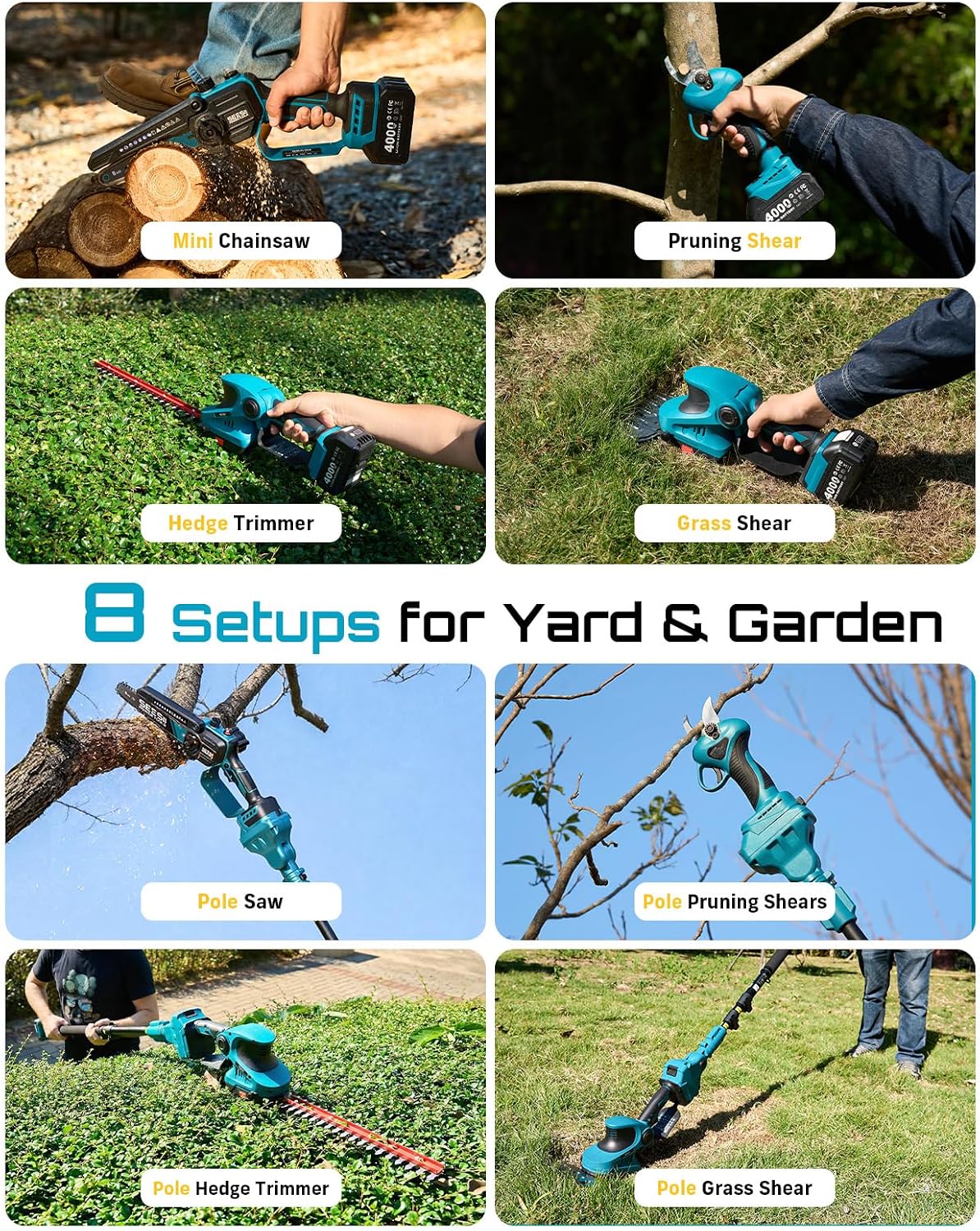 2-in-1 Electric Pole Saws for Tree Trimming