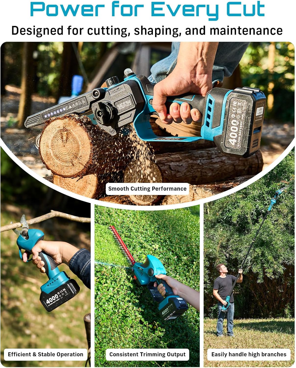 2-in-1 Electric Pole Saws for Tree Trimming