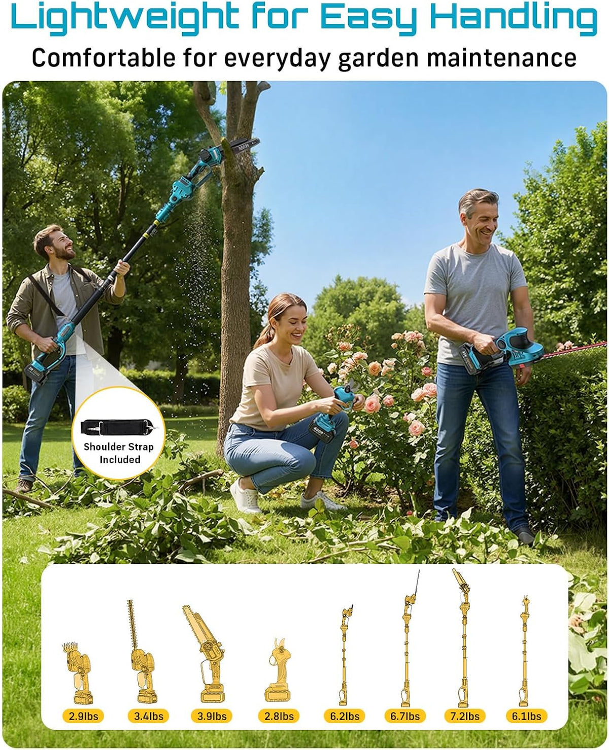 2-in-1 Electric Pole Saws for Tree Trimming