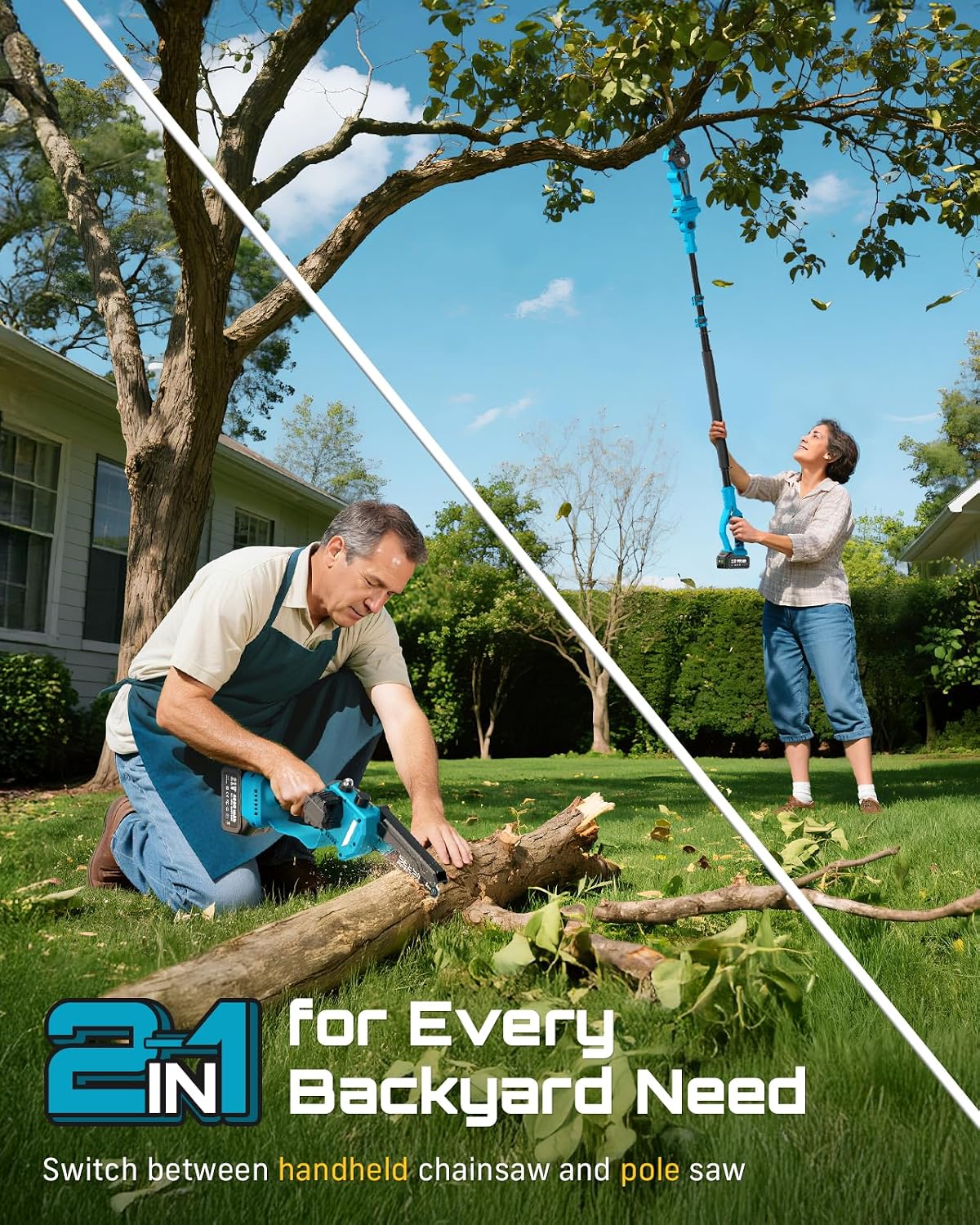 2-in-1 Electric Pole Saws for Tree Trimming