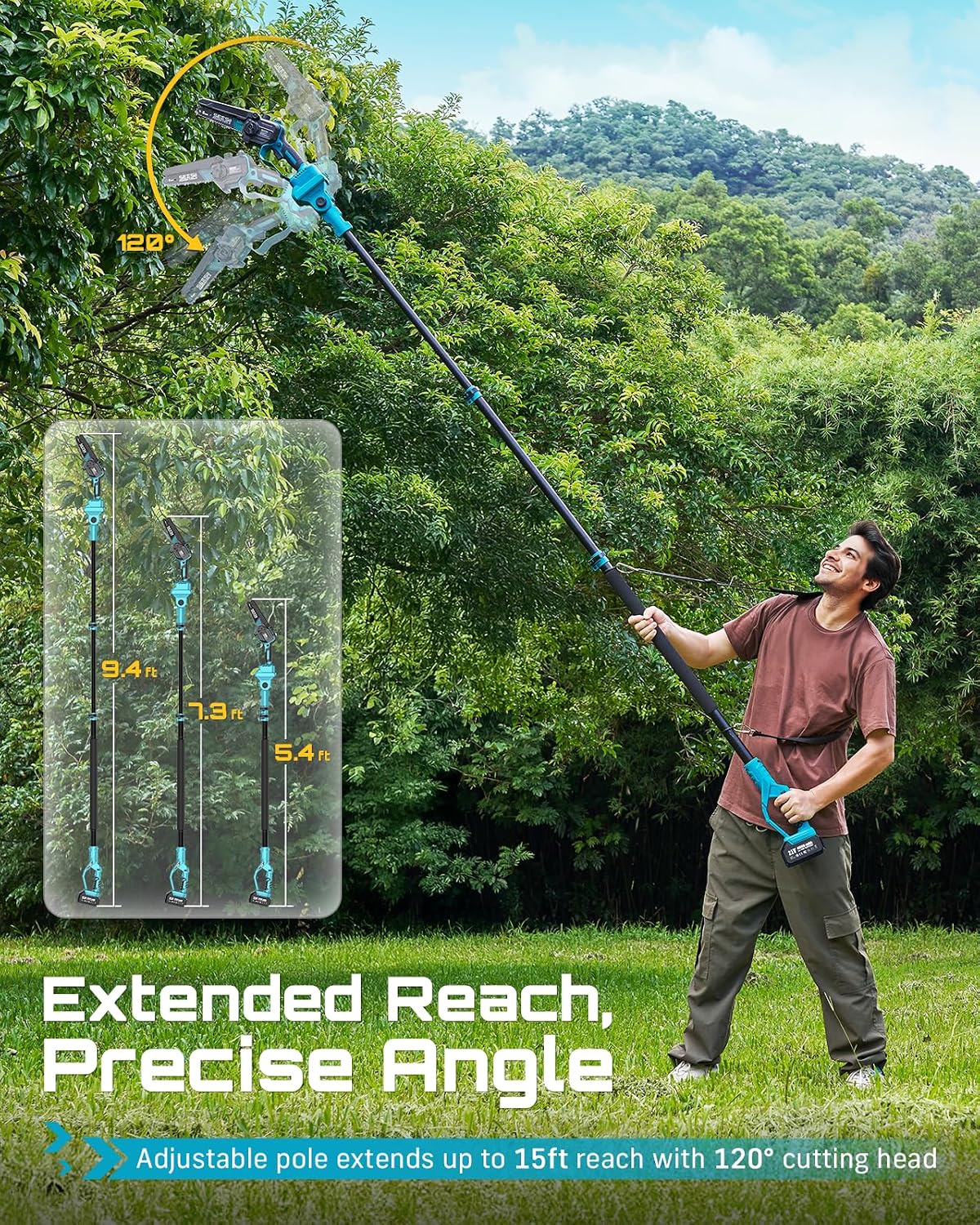 2-in-1 Electric Pole Saws for Tree Trimming