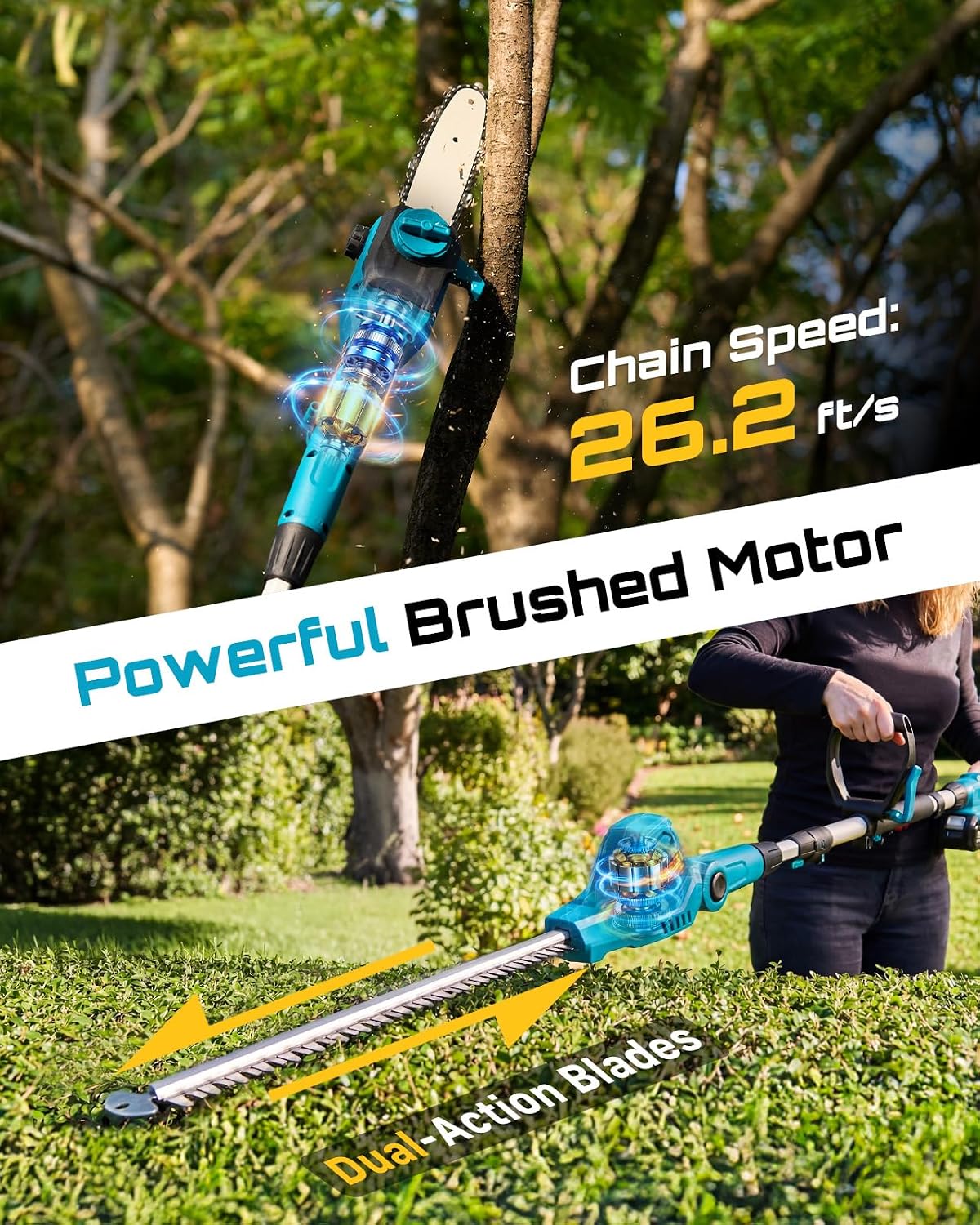 2-in-1 Electric Pole Saws for Tree Trimming