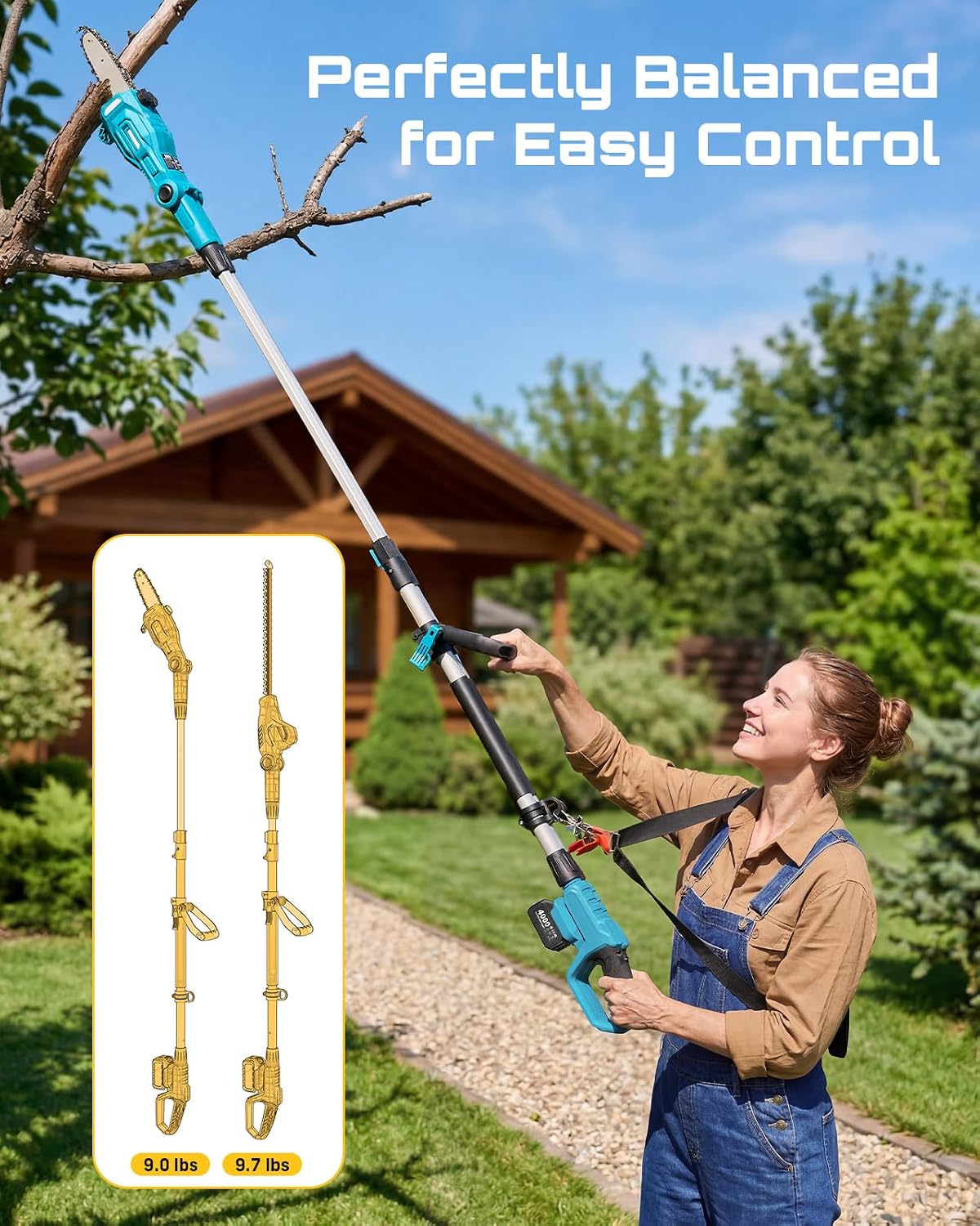 2-in-1 Electric Pole Saws for Tree Trimming