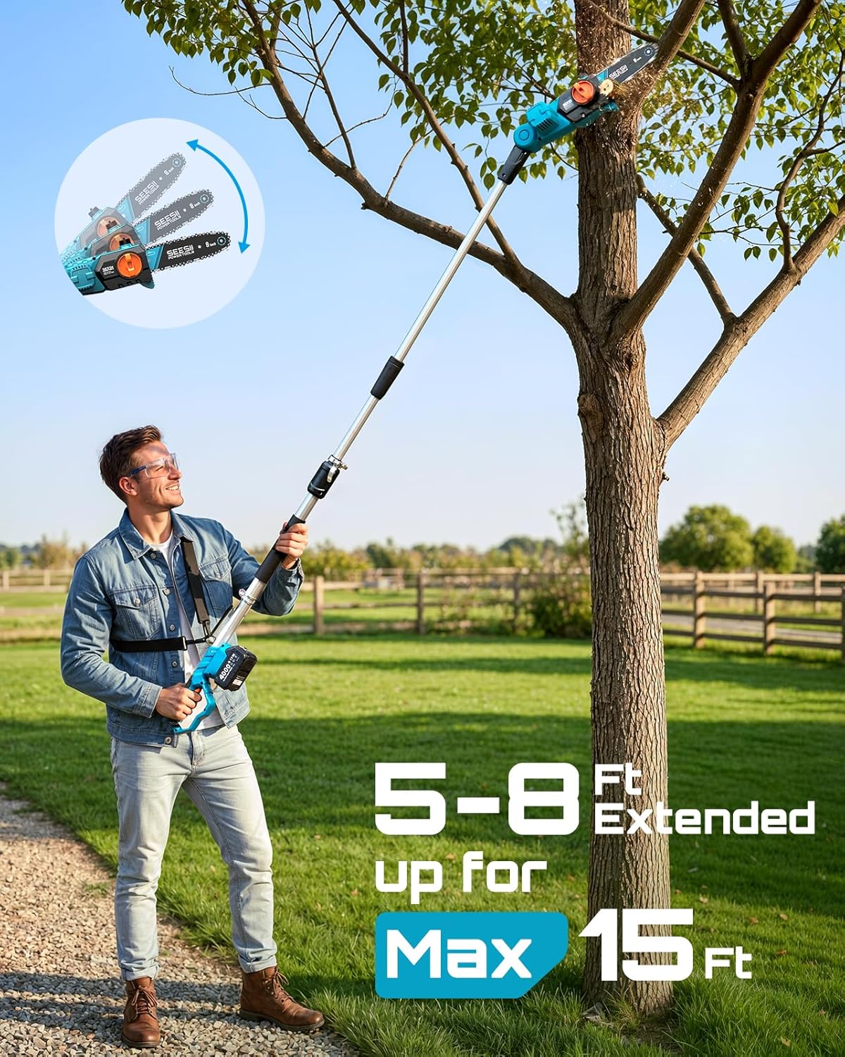 2-in-1 Electric Pole Saws for Tree Trimming