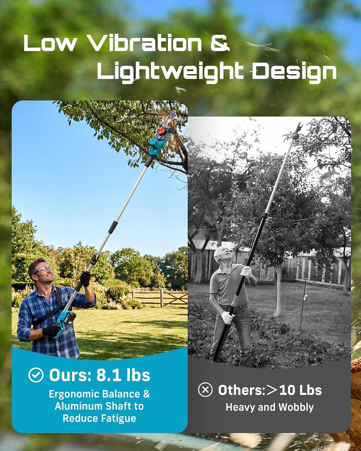 2-in-1 Electric Pole Saws for Tree Trimming