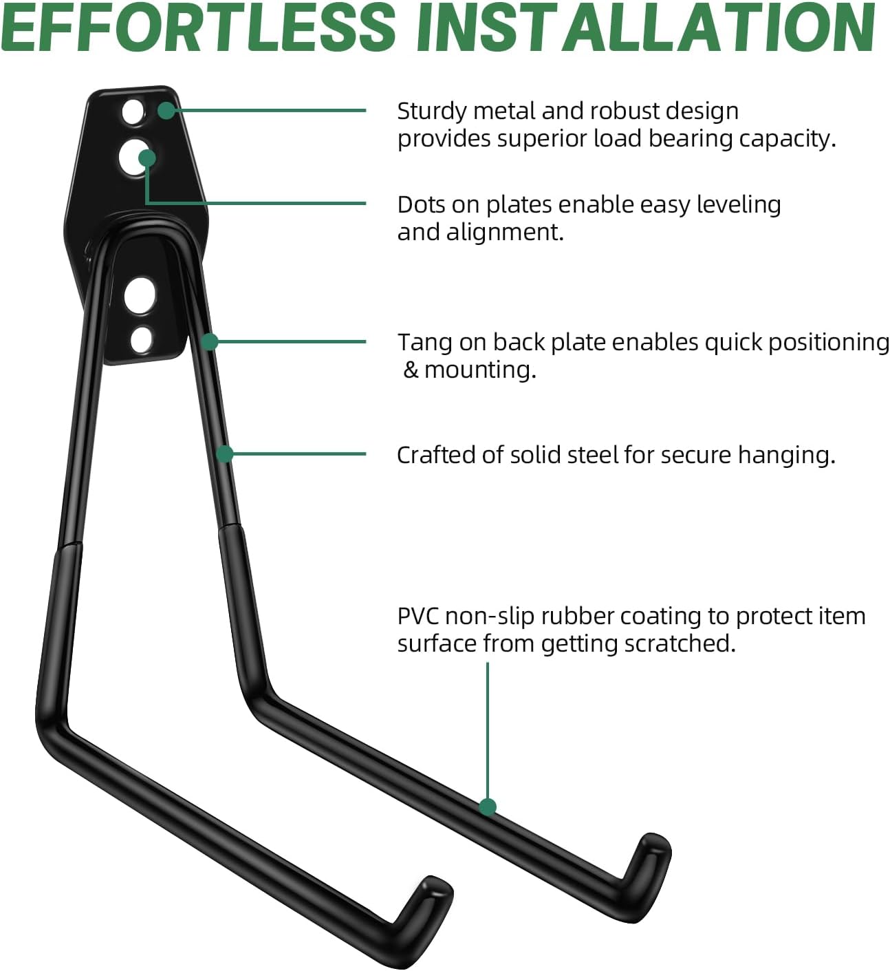 8-Pack Heavy Duty Bike Hook, Loading Capacity 100 LBS, 6 inch, Bike Hooks for Garage Wall and Garage Ceiling