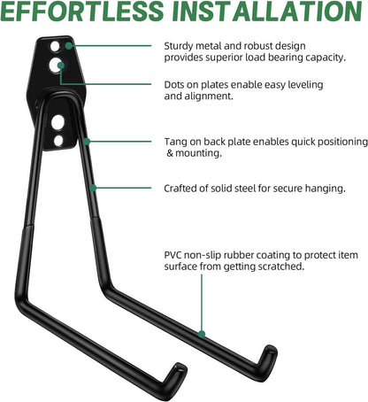 8-Pack Heavy Duty Bike Hook, Loading Capacity 100 LBS, 6 inch, Bike Hooks for Garage Wall and Garage Ceiling