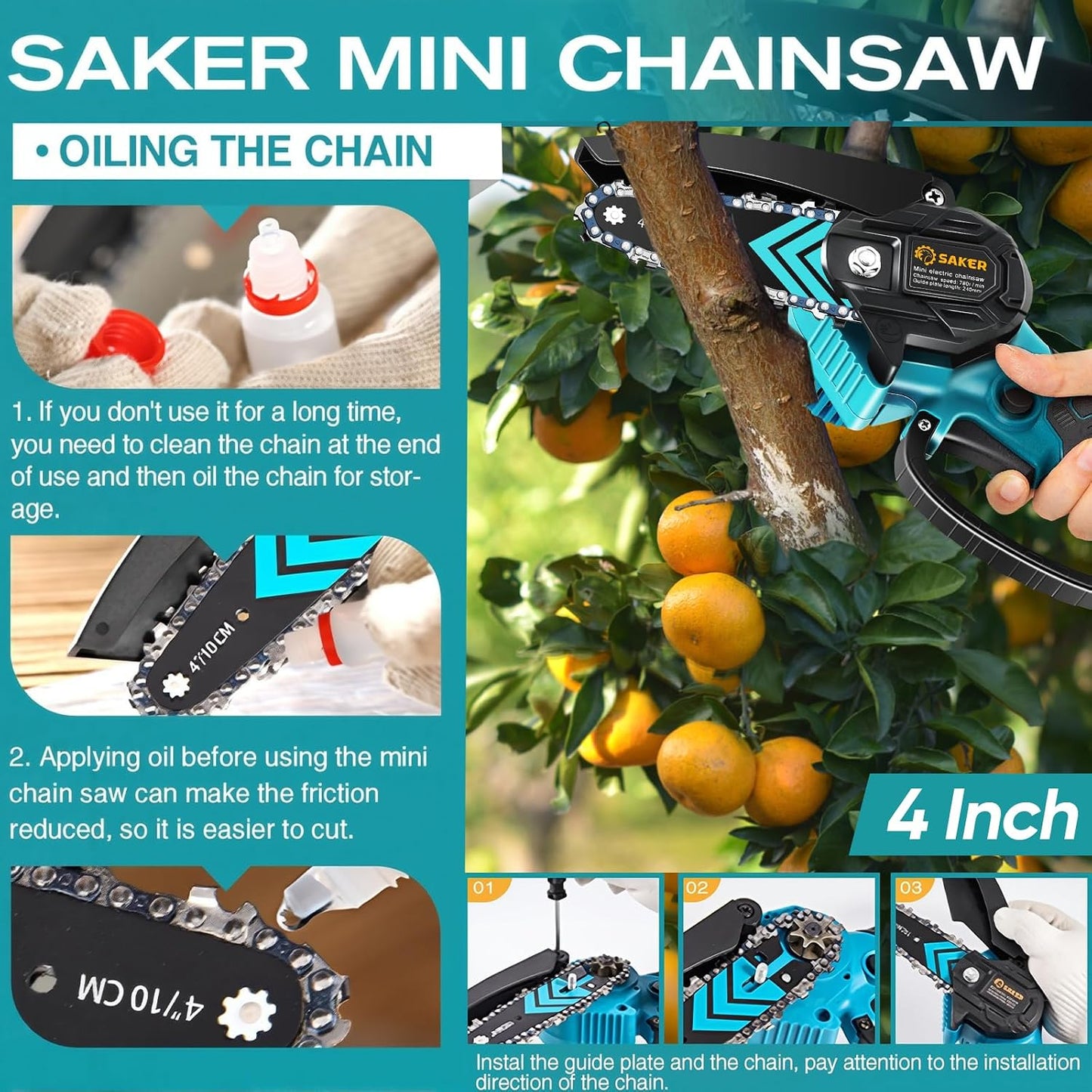 Mini Chainsaw Cordless,Portable Electric Chain Saw