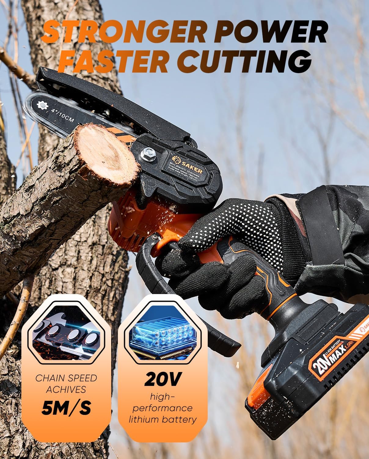 Mini Chainsaw Cordless,Portable Electric Chain Saw