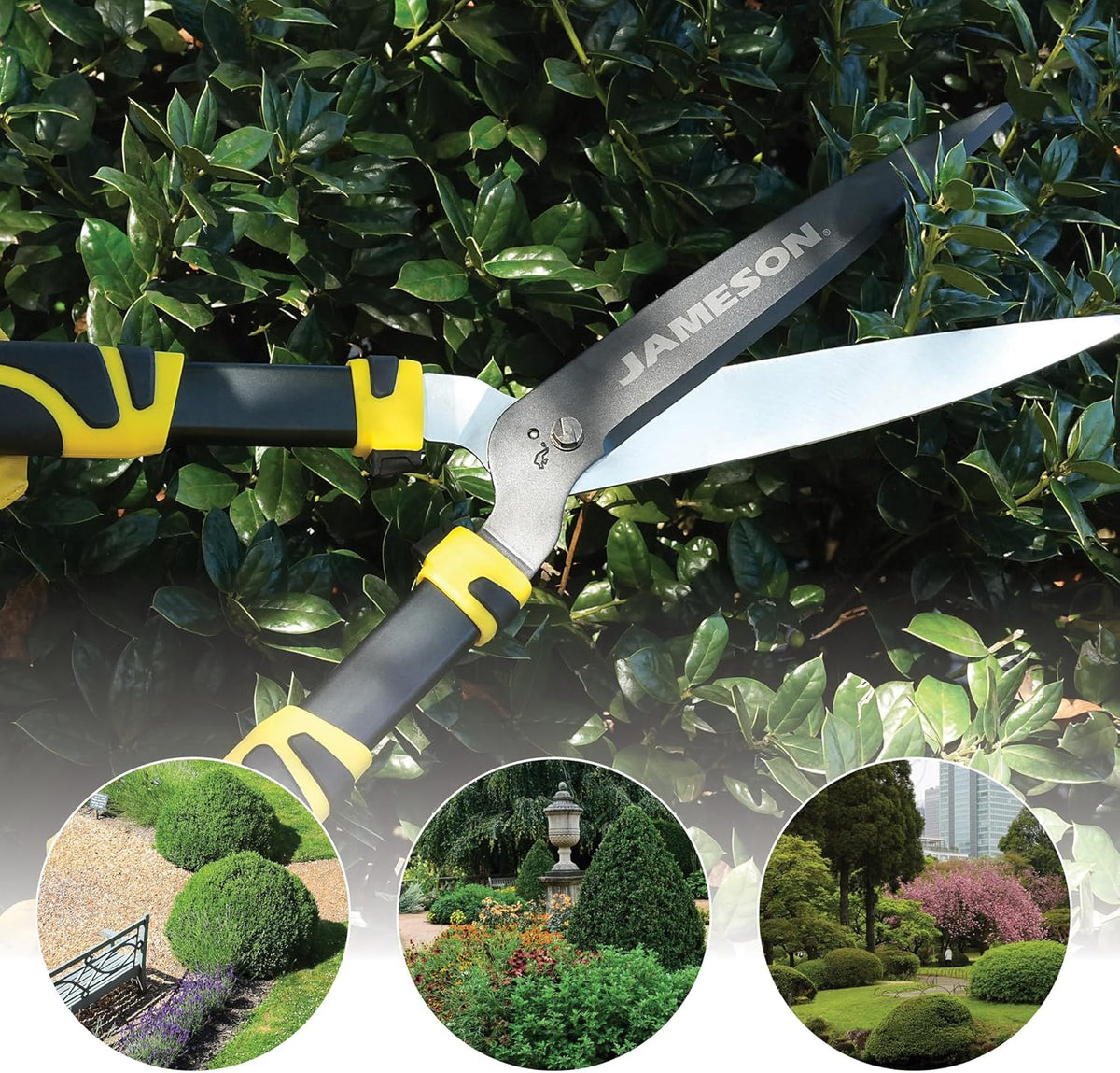 Heavy-Duty Hedge Shears – 23″ with Ultra-Sharp Non-Stick Blades, Lightweight Aluminum Frame, and Shock-Absorbing Grip