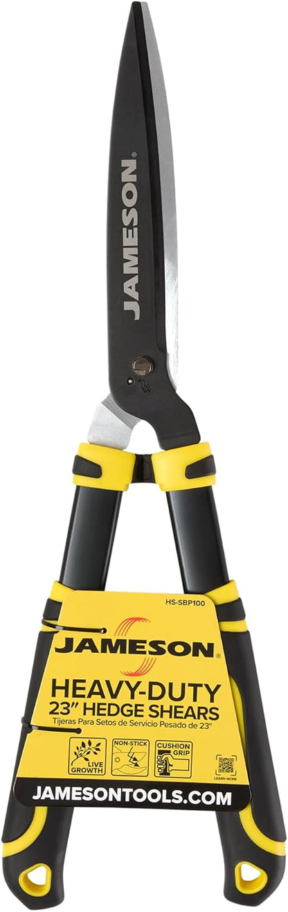 Heavy-Duty Hedge Shears – 23″ with Ultra-Sharp Non-Stick Blades, Lightweight Aluminum Frame, and Shock-Absorbing Grip