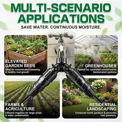 6 Pcs Drip Irrigation Kit, Included 2 Way Y Water Splitter Connector, 2 Pcs 25 PSI Garden Hose Pressure Regulator and 2 Pc 1/2 Inch Irrigation Tubing Hose Adapter for Drip Irrigate System