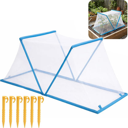 2 Pcs Foldable Garden Covers for Raised Beds, 35" x 13" x 15" Garden Bed Insect Bird Netting Plant Cover, Garden Rows Pest Barrier Plant Protector Mesh for Protecting Vegetables Fruits Flowers