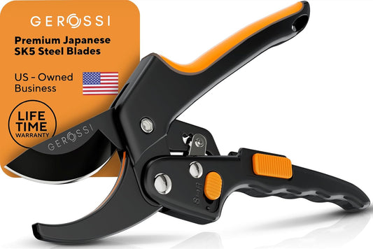 Ratchet Pruning Shears Heavy Duty, Hand Pruners for Gardening