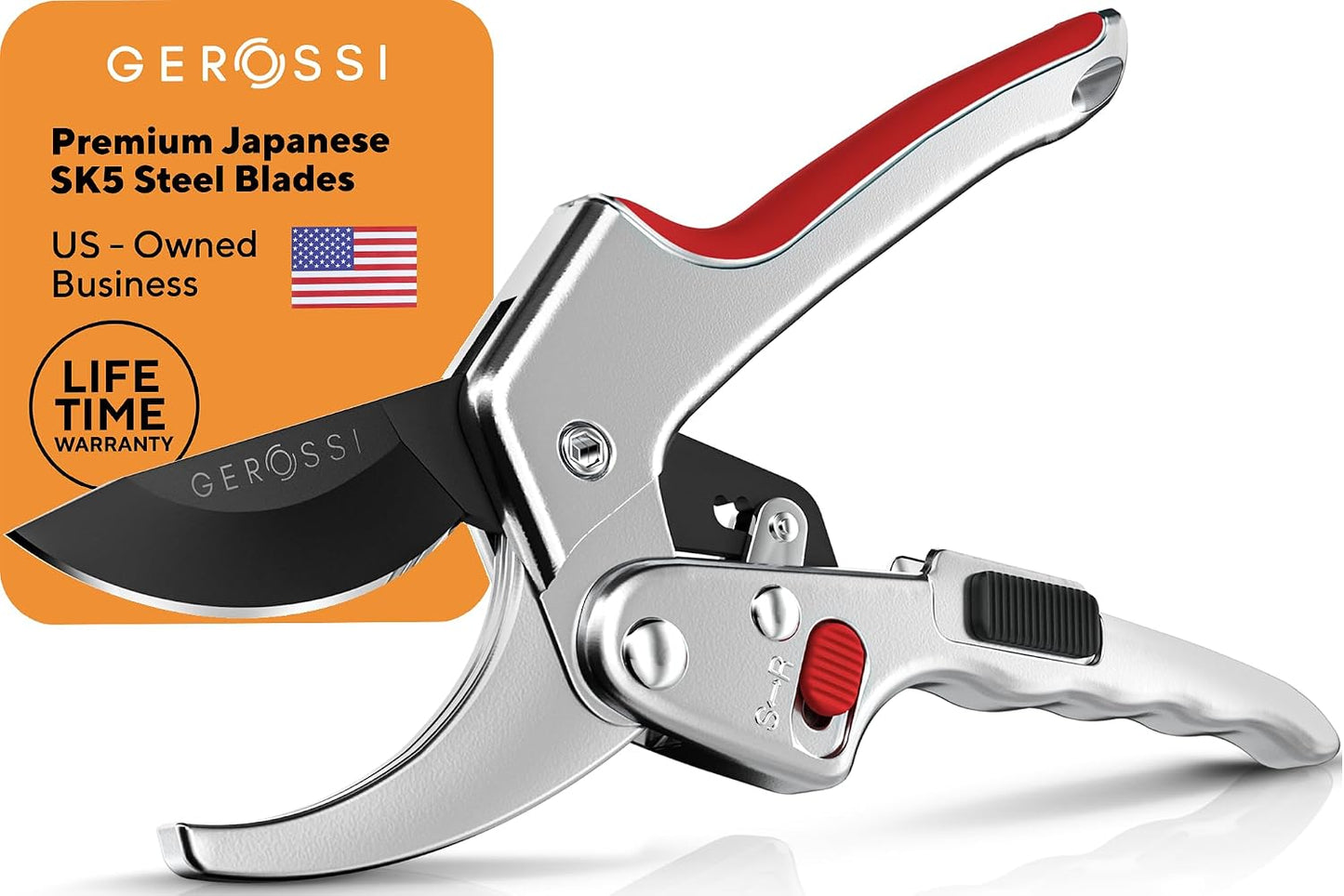 Ratchet Pruning Shears Heavy Duty, Hand Pruners for Gardening