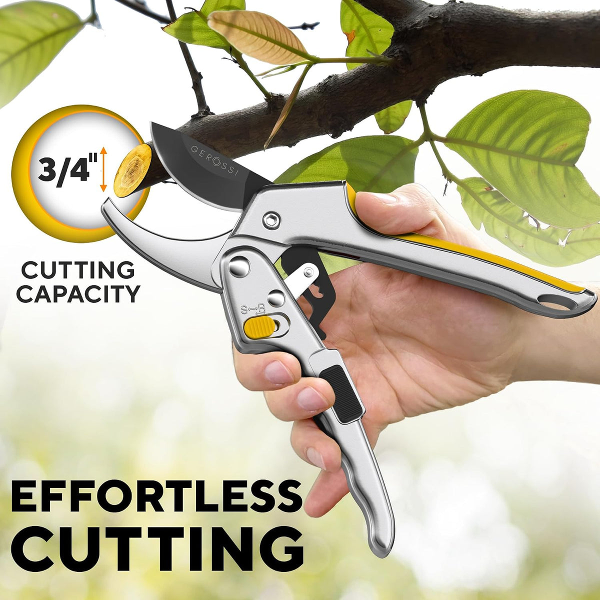 Ratchet Pruning Shears Heavy Duty, Hand Pruners for Gardening