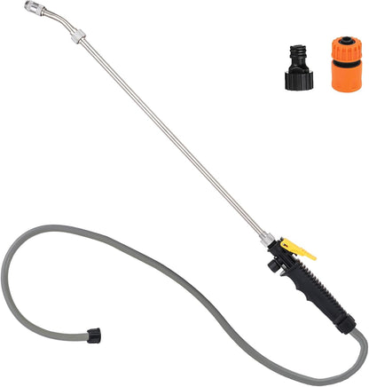 44 Inch Spray Wand, Brass 1/4" & 3/8" Barb Match Sprayer Wand Hoses, Adjustable Nozzle Stainless Steel Garden Hose Wand Sprayer Suitable for 3/4" Hose Quick Connectors