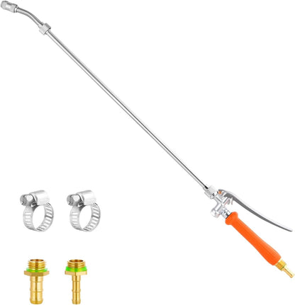 44 Inch Spray Wand, Brass 1/4" & 3/8" Barb Match Sprayer Wand Hoses, Adjustable Nozzle Stainless Steel Garden Hose Wand Sprayer Suitable for 3/4" Hose Quick Connectors