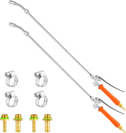 44 Inch Spray Wand, Brass 1/4" & 3/8" Barb Match Sprayer Wand Hoses, Adjustable Nozzle Stainless Steel Garden Hose Wand Sprayer Suitable for 3/4" Hose Quick Connectors
