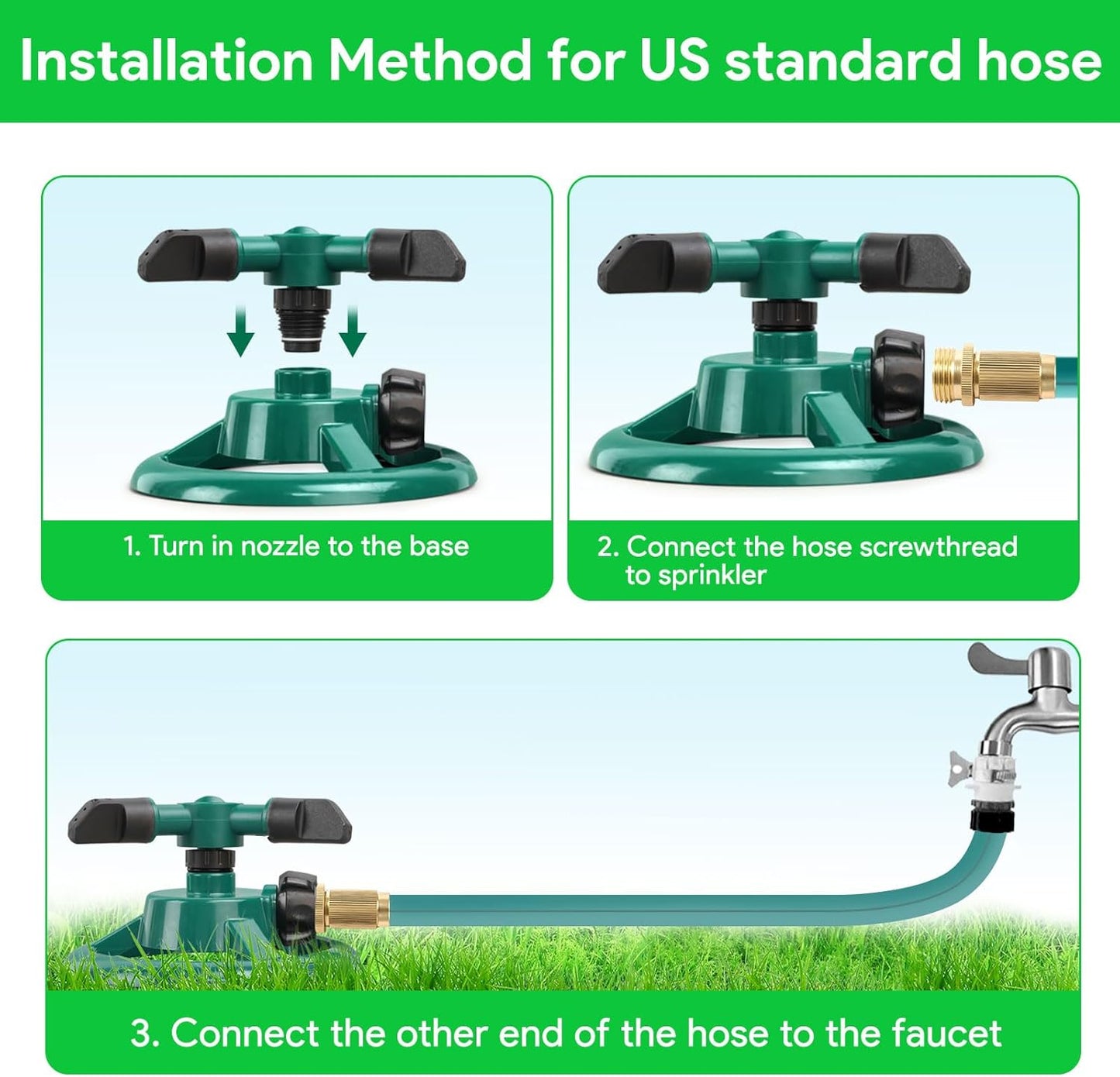 Sprinklers for Yard, Rotating Lawn and Garden Sprinkler for Large Area Coverage, Yard Sprinklers for Kids and Pets Playing