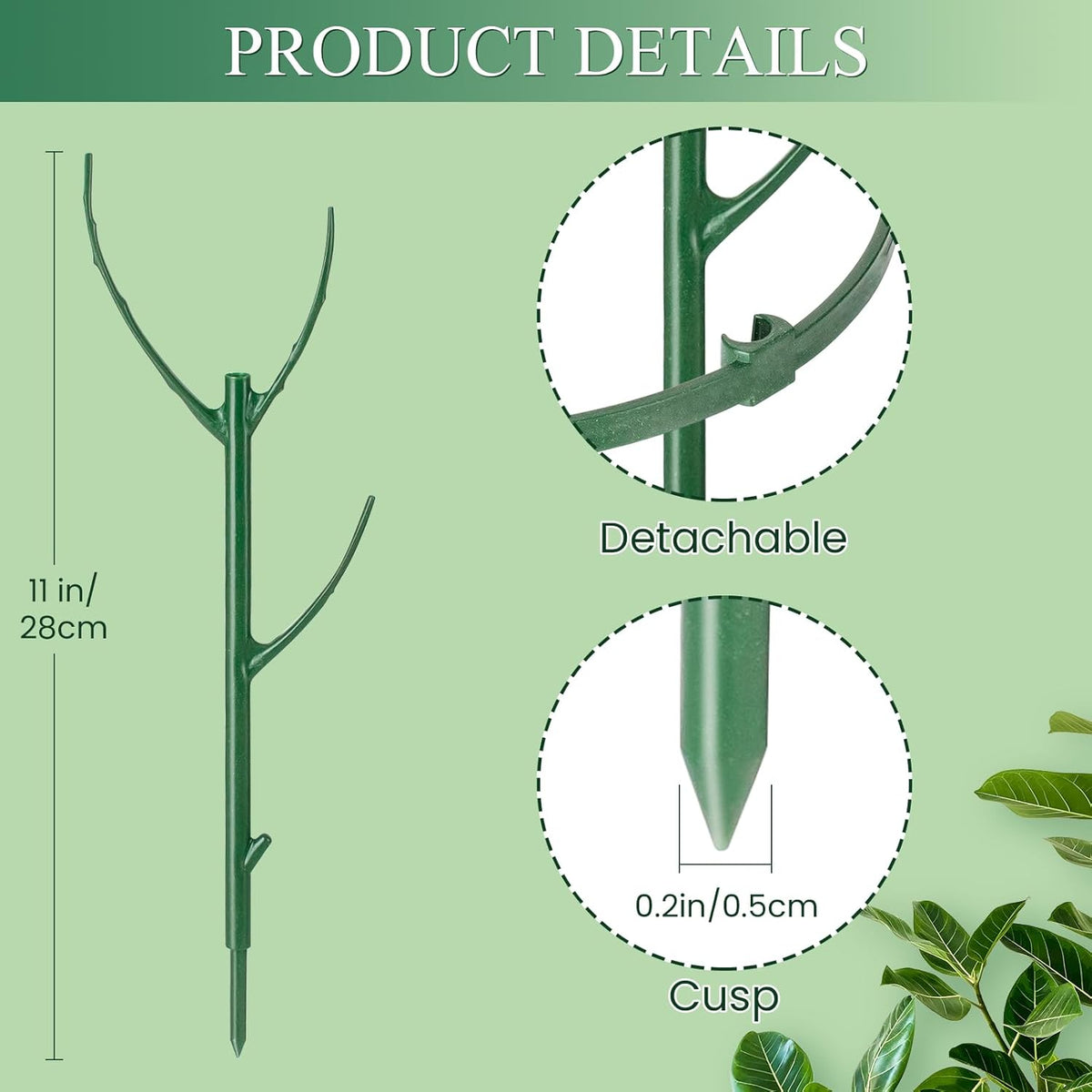 24Pcs Plant Support Stakes, Half Round Plant Stakes for Indoor Plants, Stackable Garden Flower Support, Plant Cages for Tomato,Monstera, Peony, Hydrangea, Climbing Plants