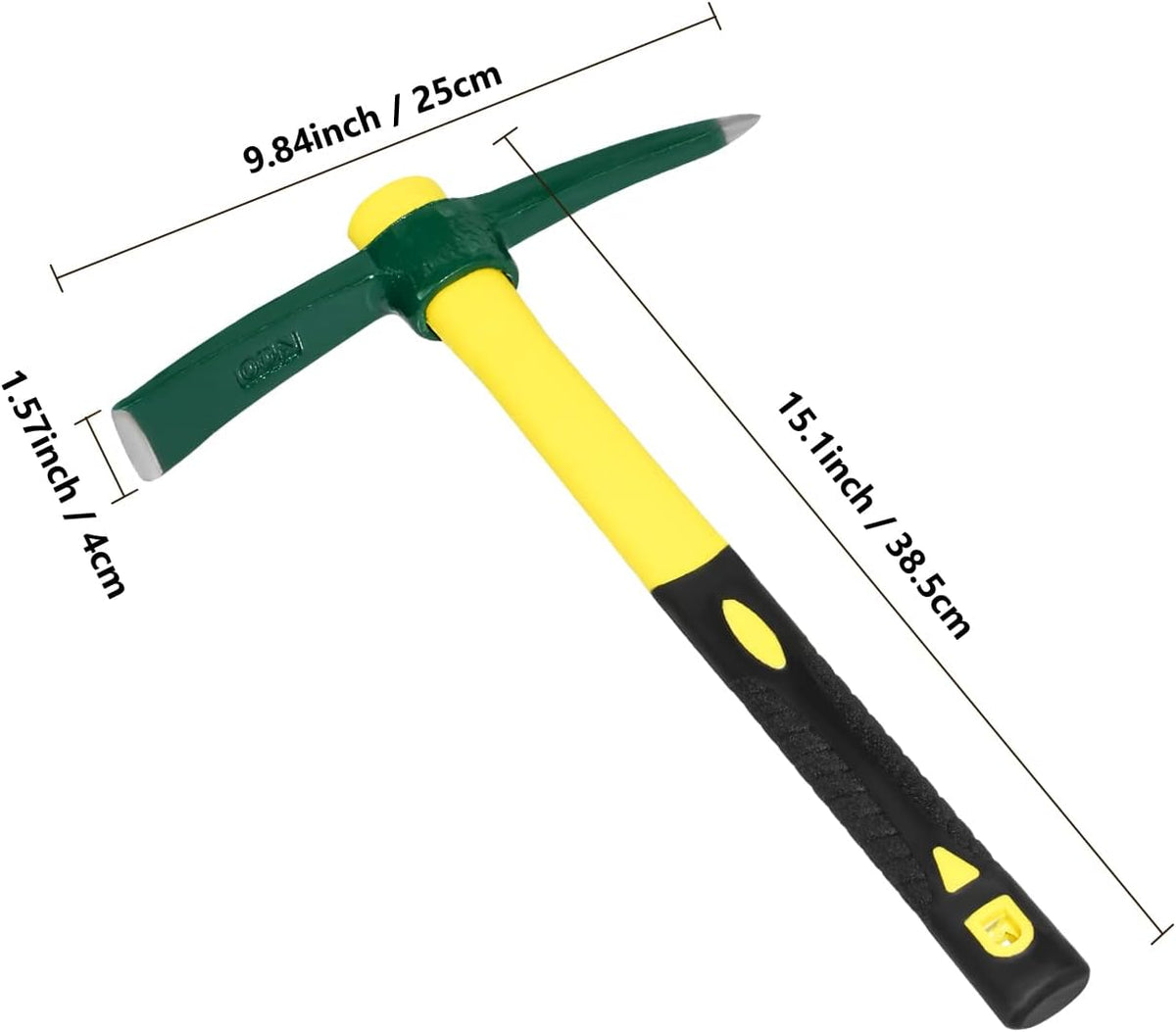 15inch Forged Adze Pick, Weeding Mattock Hoe, Pick Axe,1.4LB