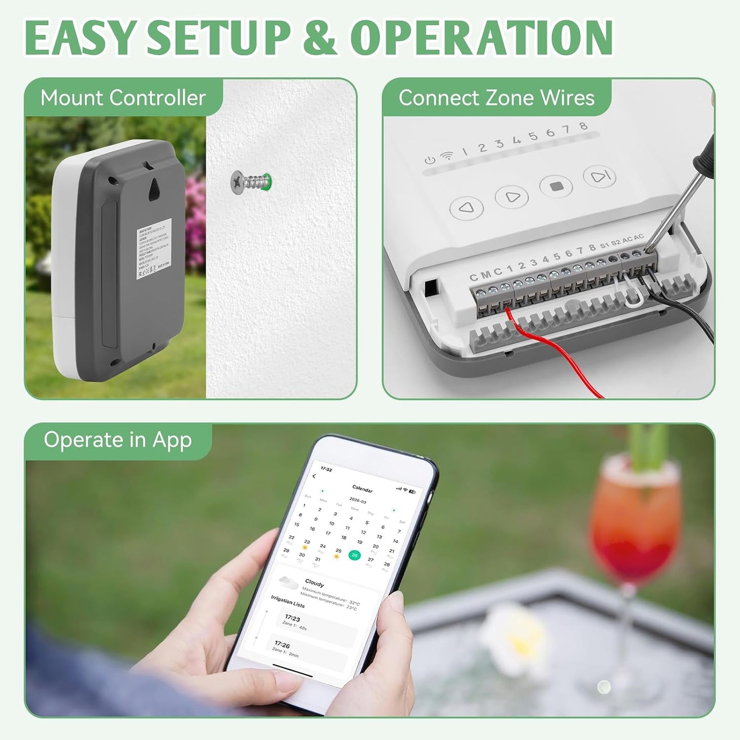 WiFi Smart Sprinkler Controller, 8 Zone