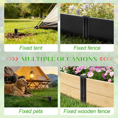 24 Pack Metal Landscape Edging Stakes,10 in Heavy Duty Garden Spikes with Plastic Panel,Ground Spikes,Anchoring Spikes for Driveway Lawn Terrace Board Weed Barriers