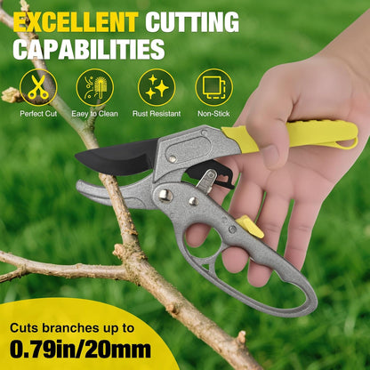 Pruning Shears Garden Shears 8.6" Professional Bypass Garden Scissors Yard Clippers with Sharp SK5 Steel Blade Heavy Duty Hand Pruners for Branch Flower Plant Trimming Cutting Gardening Tools