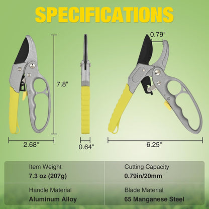 Pruning Shears Garden Shears 8.6" Professional Bypass Garden Scissors Yard Clippers with Sharp SK5 Steel Blade Heavy Duty Hand Pruners for Branch Flower Plant Trimming Cutting Gardening Tools