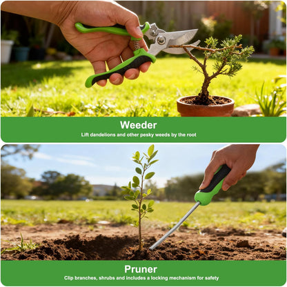Pruning Shears Garden Shears 8.6" Professional Bypass Garden Scissors Yard Clippers with Sharp SK5 Steel Blade Heavy Duty Hand Pruners for Branch Flower Plant Trimming Cutting Gardening Tools