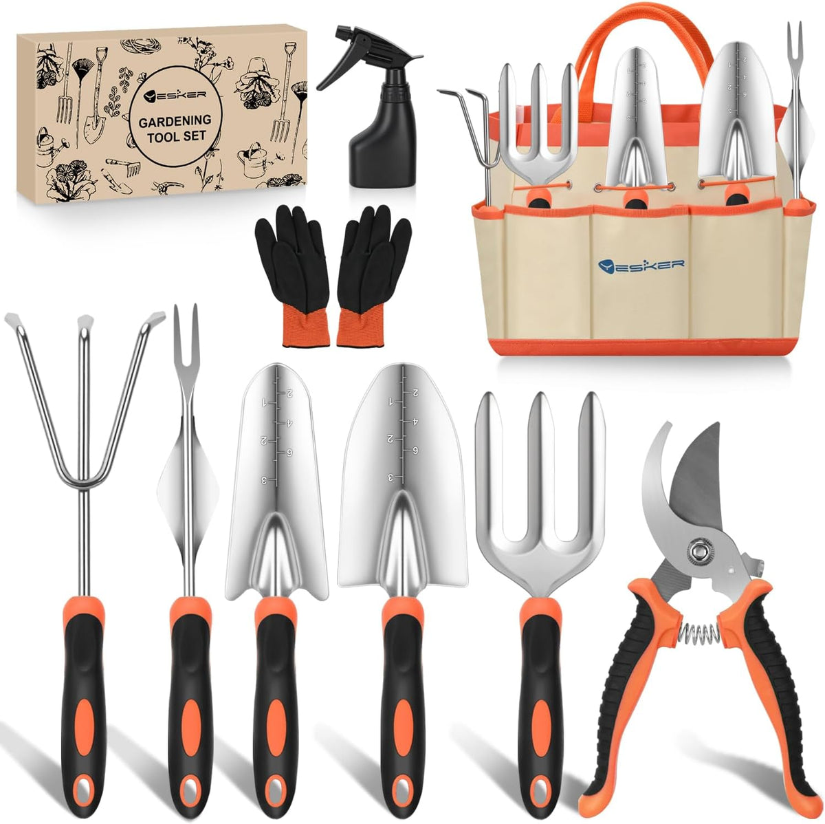 Pruning Shears Garden Shears 8.6" Professional Bypass Garden Scissors Yard Clippers with Sharp SK5 Steel Blade Heavy Duty Hand Pruners for Branch Flower Plant Trimming Cutting Gardening Tools