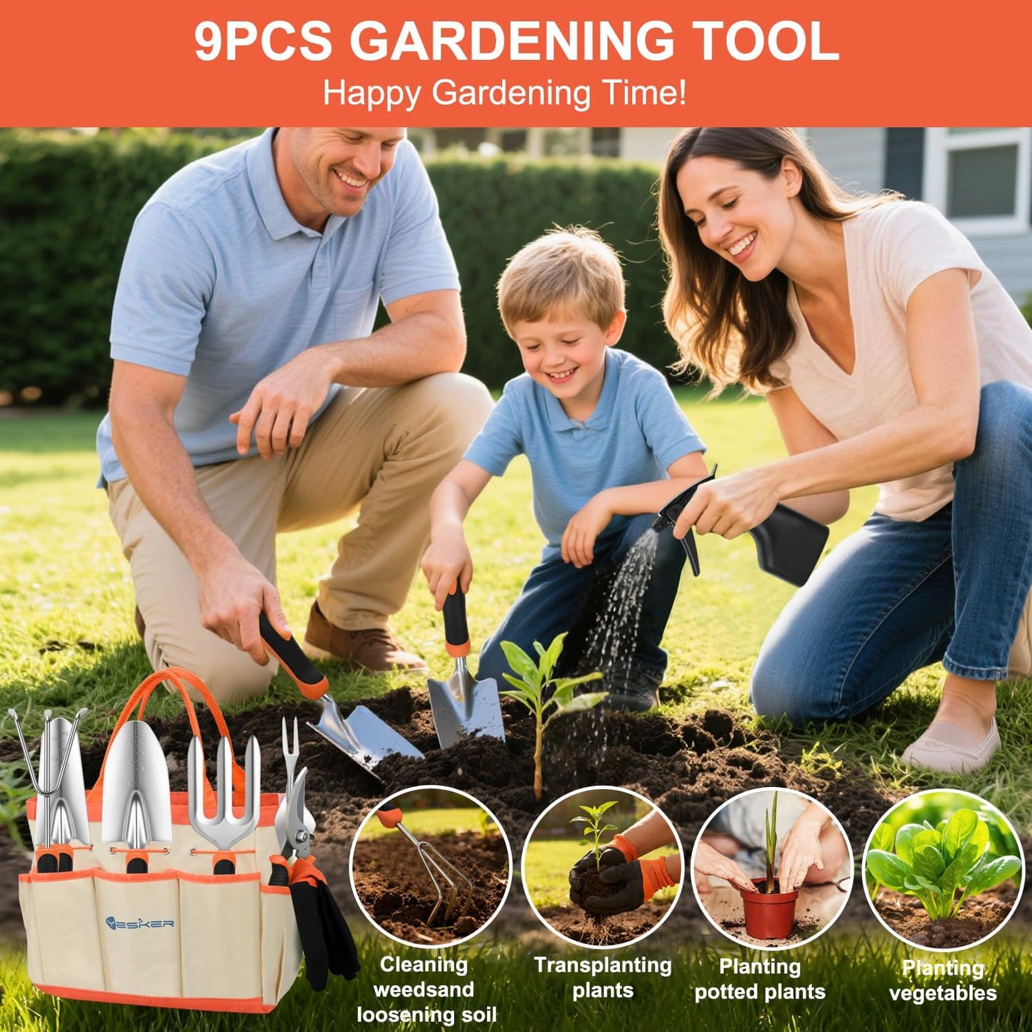 Pruning Shears Garden Shears 8.6" Professional Bypass Garden Scissors Yard Clippers with Sharp SK5 Steel Blade Heavy Duty Hand Pruners for Branch Flower Plant Trimming Cutting Gardening Tools
