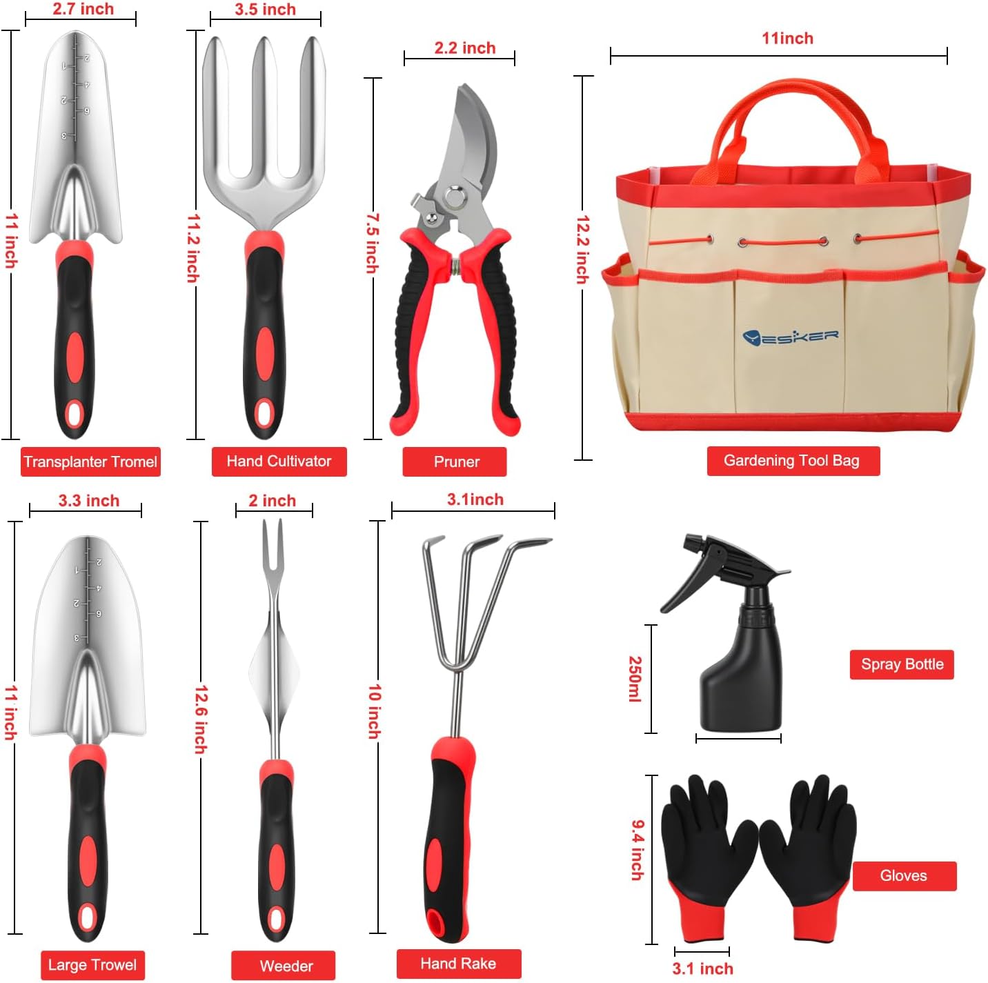 Pruning Shears Garden Shears 8.6" Professional Bypass Garden Scissors Yard Clippers with Sharp SK5 Steel Blade Heavy Duty Hand Pruners for Branch Flower Plant Trimming Cutting Gardening Tools