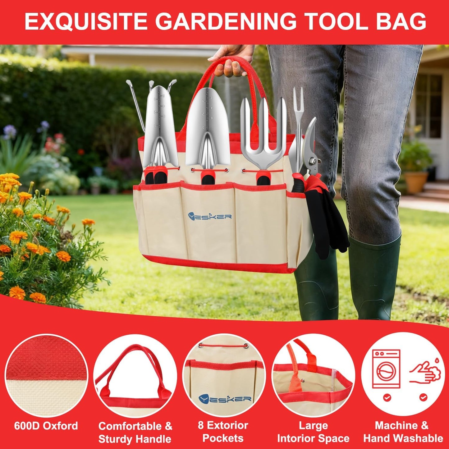 Pruning Shears Garden Shears 8.6" Professional Bypass Garden Scissors Yard Clippers with Sharp SK5 Steel Blade Heavy Duty Hand Pruners for Branch Flower Plant Trimming Cutting Gardening Tools