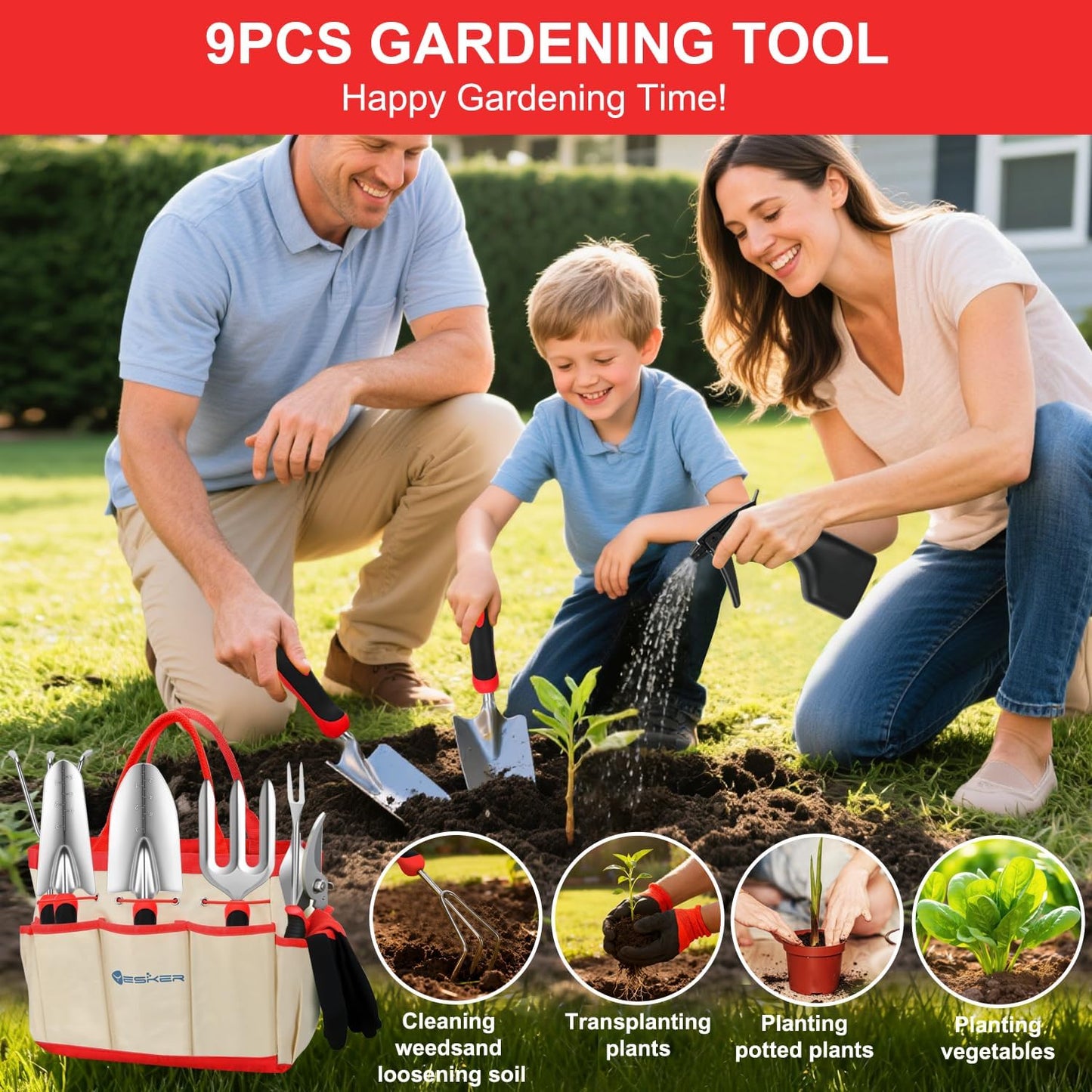Pruning Shears Garden Shears 8.6" Professional Bypass Garden Scissors Yard Clippers with Sharp SK5 Steel Blade Heavy Duty Hand Pruners for Branch Flower Plant Trimming Cutting Gardening Tools